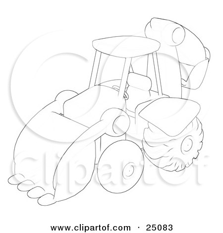 450x470 Cartoon Of A Construction Backhoe Excavator