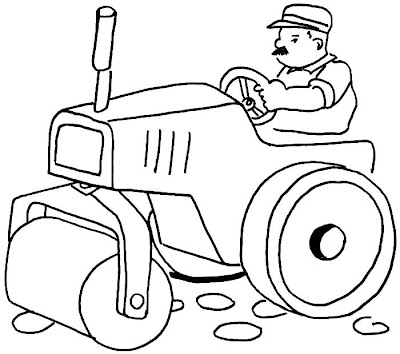 400x354 Drawing Tractor, Backhoe And Excavator Coloring! Machines Game