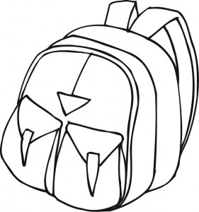 281x300 Printable Outline Of A Backpack With Pockets