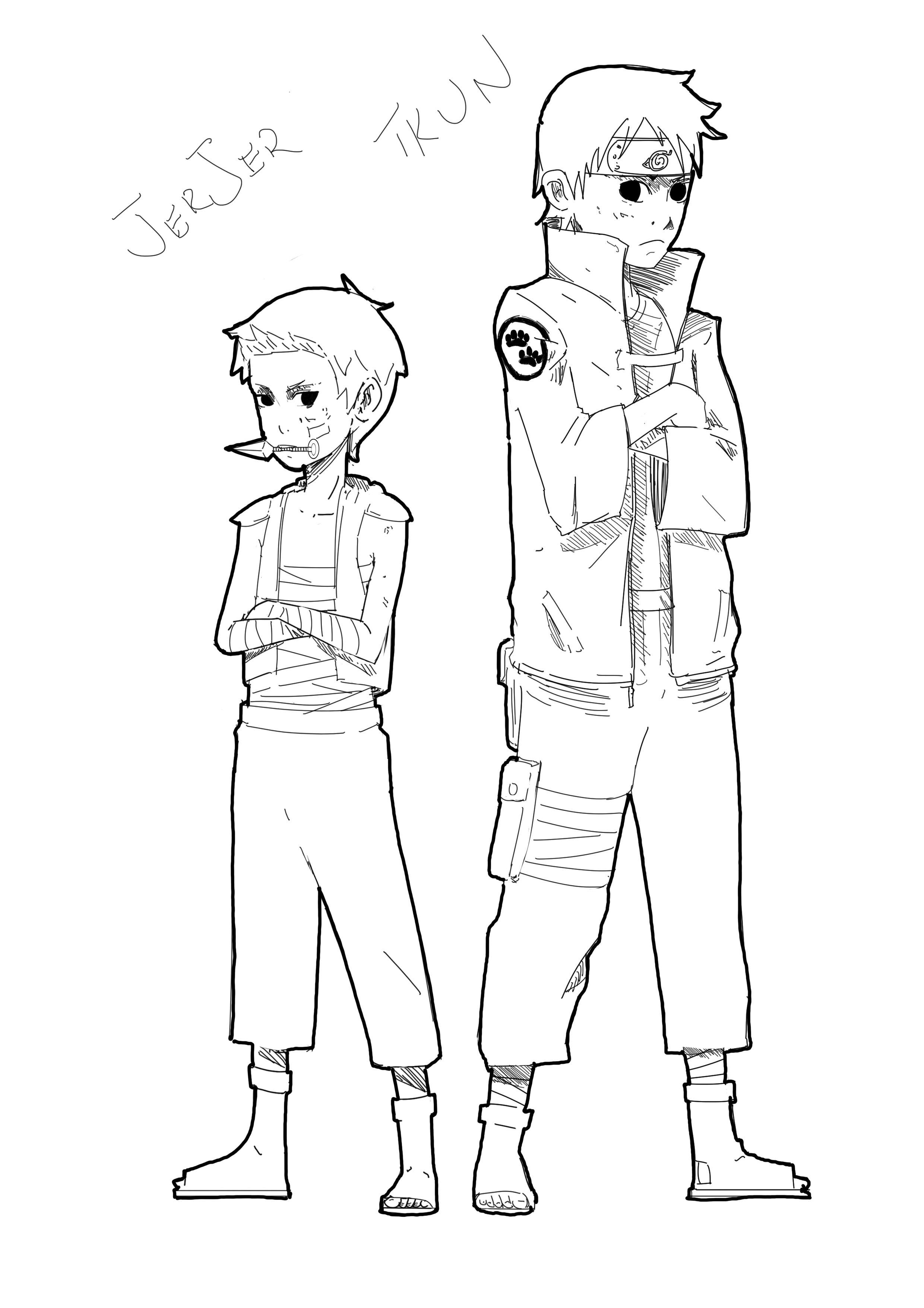 2480x3508 They Weren'T Fans Of Being In The Same Drawing. This Their Backs