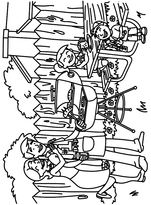603x815 Backyard Picnic Coloring Page