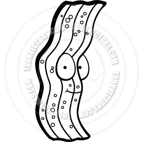 460x460 Bacon Smiling (Black And White Line Art) By Cory Thoman Toon
