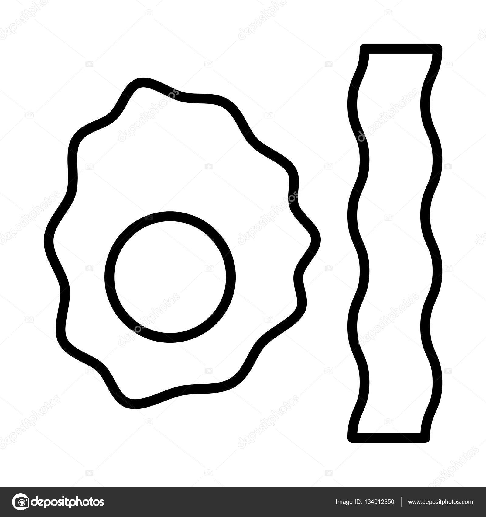 1600x1700 Fried Egg With Bacon Icon Stock Vector Everydaytemplate