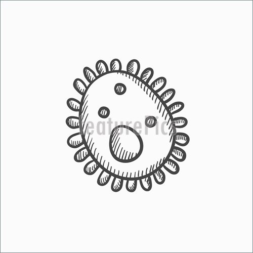 500x500 Bacteria Sketch Icon. Illustration