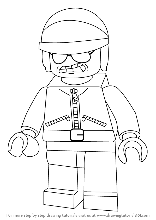 598x845 Step By Step How To Draw Bad Cop From The Lego Movie
