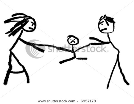 450x348 Of A Childlike Drawing Showing Mom And Dad Fighting Over A Child