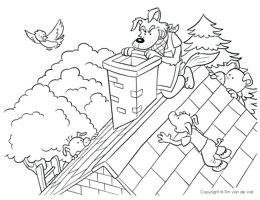 878x678 Big Bad Wolf Coloring Page The Three Little Pigs And The Big Bad