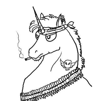 400x398 Drawn Unicorn Badass