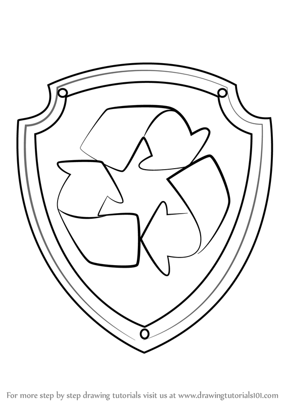 566x800 Learn How To Draw Rocky Badge From Paw Patrol (Paw Patrol) Step By