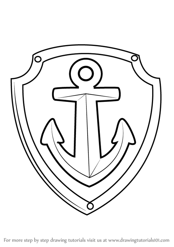 566x800 Learn How To Draw Zuma Badge From Paw Patrol (Paw Patrol) Step By