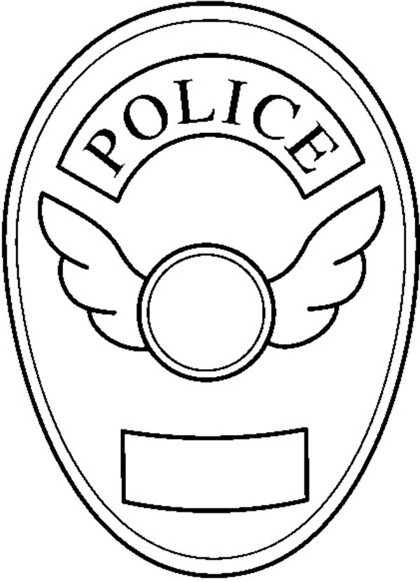 600x831 Lifetime Police Badge Coloring Page Blank Sky