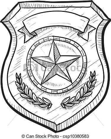375x470 Police Badge Drawing