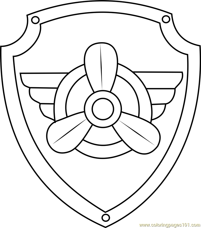 704x800 Skye Badge Coloring Page