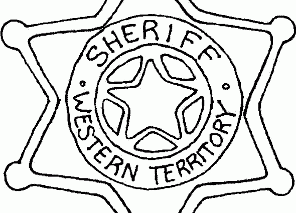 590x425 Police Badge Coloring Page Sheriff Star Coloring Sheet For Kids