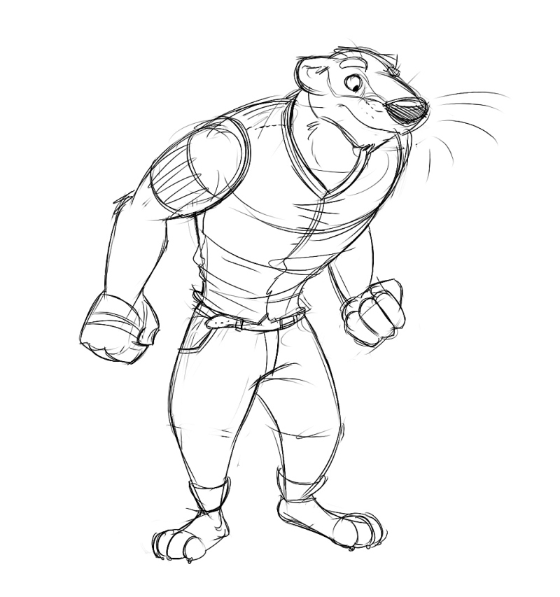 800x853 Anthro Badger Sketch By Temiree