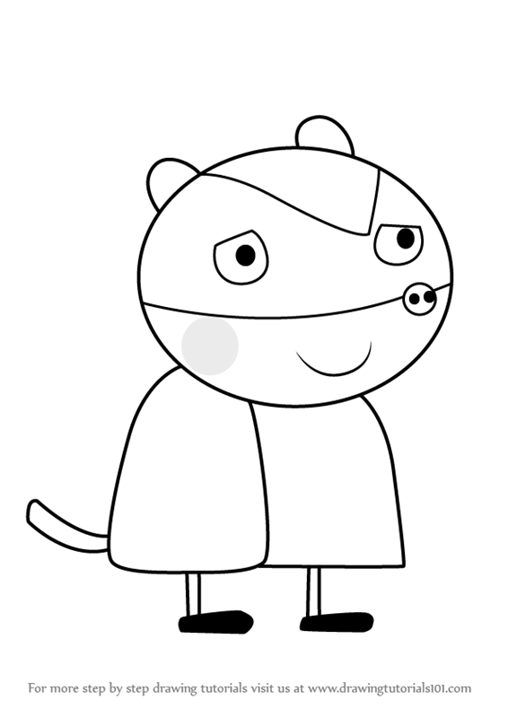 566x800 Learn How To Draw Betty Badger From Peppa Pig (Peppa Pig) Step By