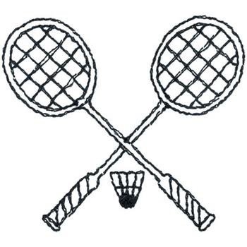 350x350 Badminton Outline Embroidery Designs, Machine Embroidery Designs