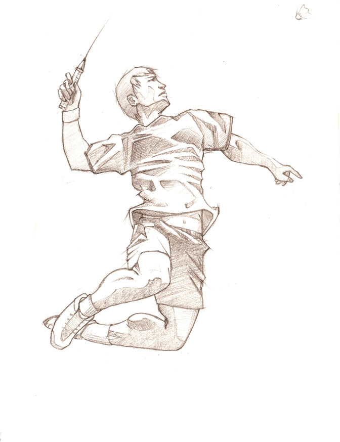 672x874 Badminton Guy By Dragenki