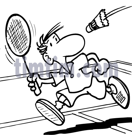 456x466 Free Drawing Of Badminton Bw From The Category Sports