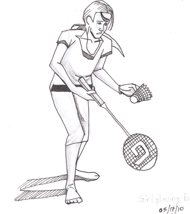 636x716 Girl Playing Badminton By Sekai N0 Ningen