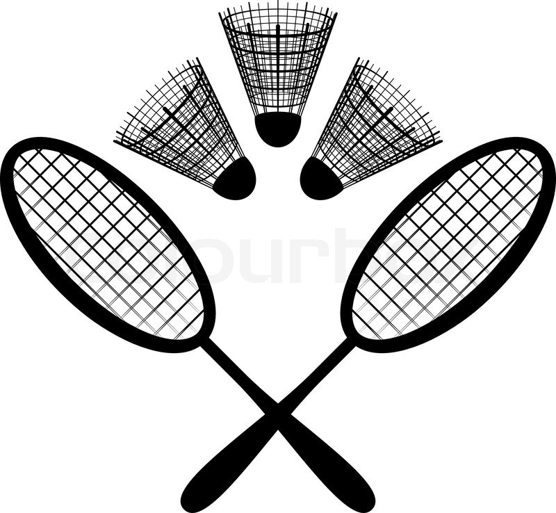 800x738 Set Objects Of Sporting Equipment For Badminton Game Rackets