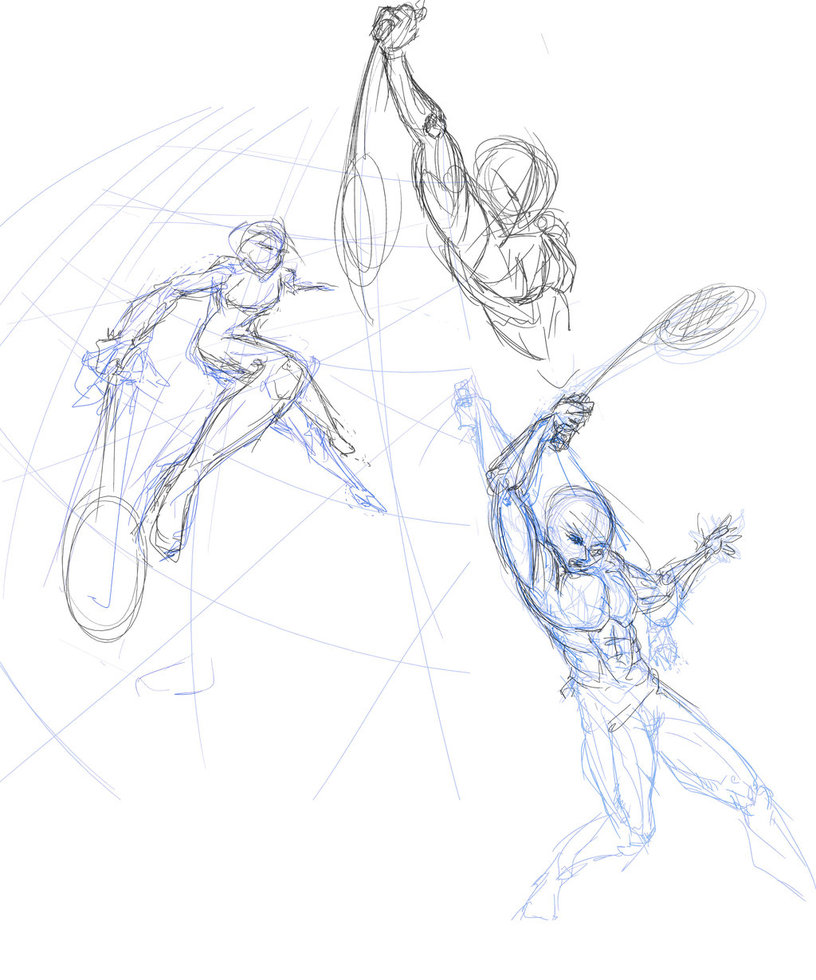 816x980 Badminton Figure Sketch By Darkzeratul