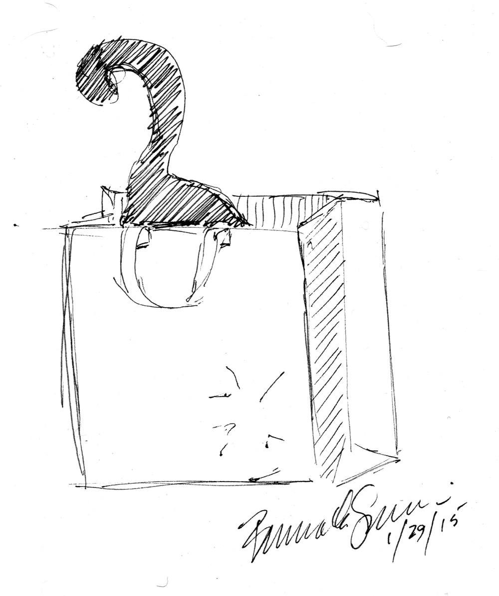 1000x1193 Daily Sketch Reprise Shopping Bag Inspector, 2015 ~ The Creative Cat