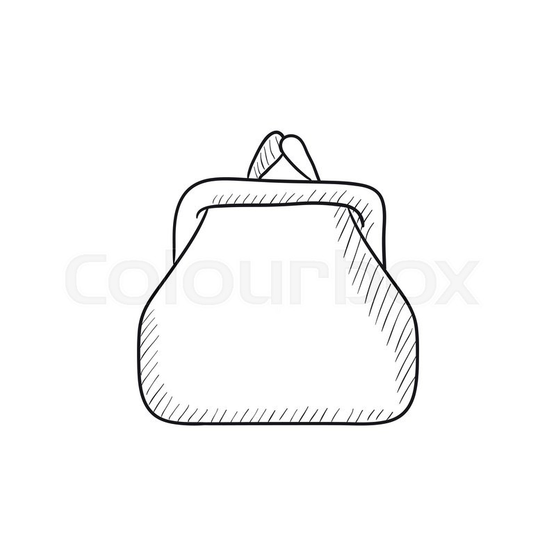 800x800 Purse Sketch Icon For Web, Mobile And Infographics. Hand Drawn