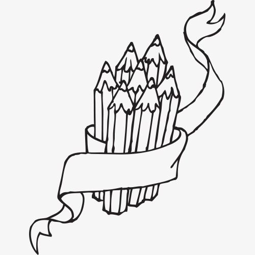 500x500 Learning Materials,desk,learn,textbook,school Bag,pen,line Drawing