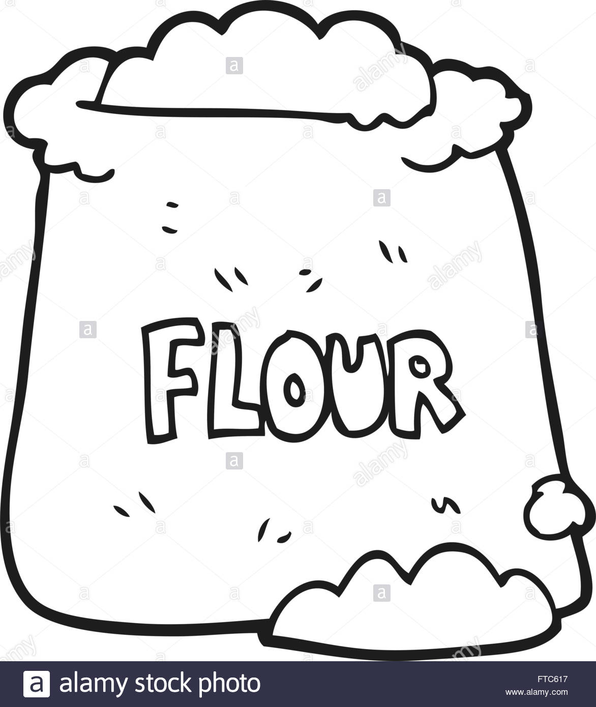 1172x1390 Freehand Drawn Black And White Cartoon Bag Of Flour Stock Vector