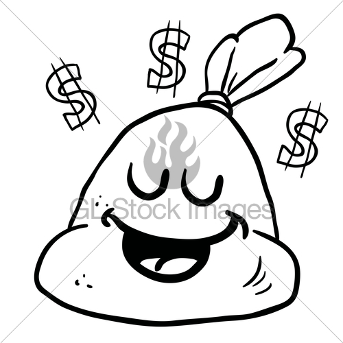 500x500 Black And White Happy Money Bag Gl Stock Images