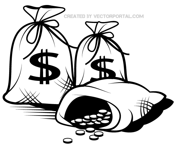 600x500 Money Bag Vector Art 123freevectors