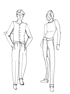 299x400 How To Draw Pants For Male Fashion Figures
