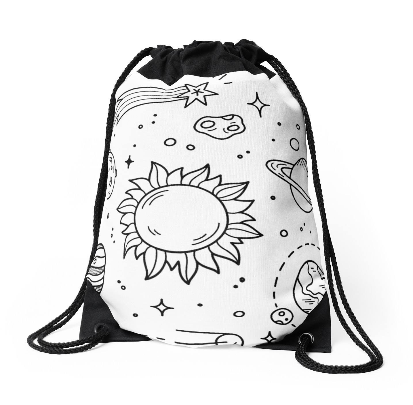 1435x1404 Space Tumblr Drawing Drawstring Bags By Glennstevens Redbubble