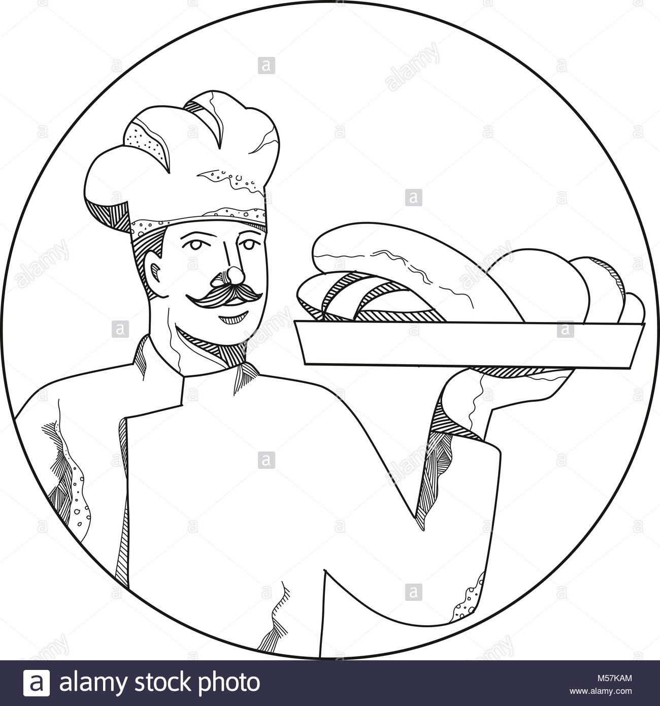 1300x1390 Drawing Style Illustration Baker Chef Stock Photos Amp Drawing Style