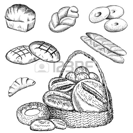 450x450 Bakery Hand Drawing Set Of Vector Sketches Royalty Free Cliparts