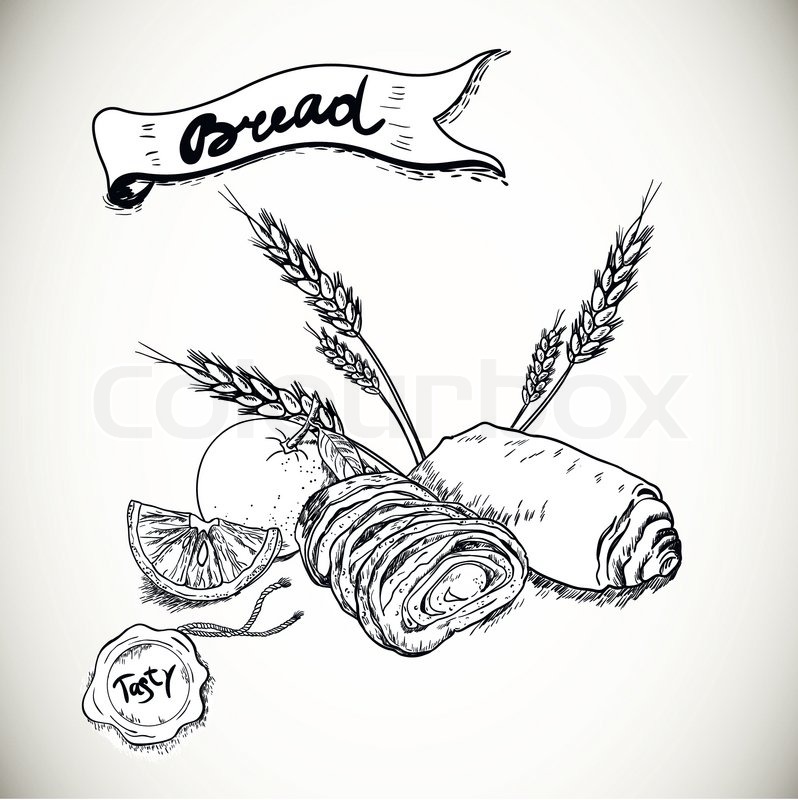 798x800 Bakery Sketches In Vintage Style Stock Vector Colourbox