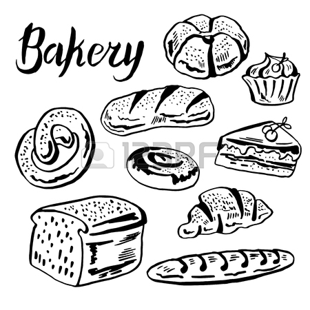 450x450 Ballpoint Pen Drawing Bakery Or Pastries Meal On Notebook Page