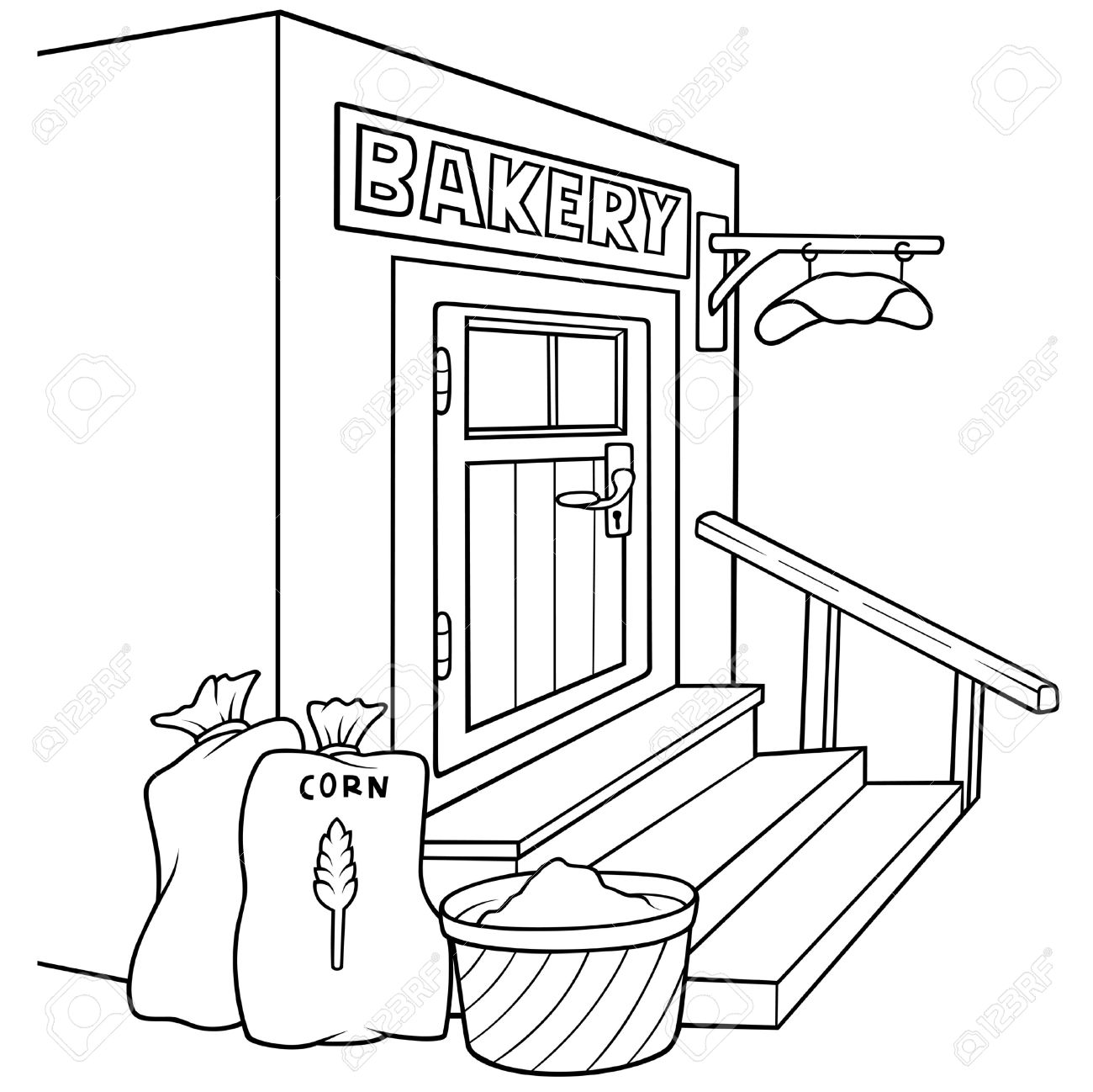 1300x1298 Bakery Black And White Clipart