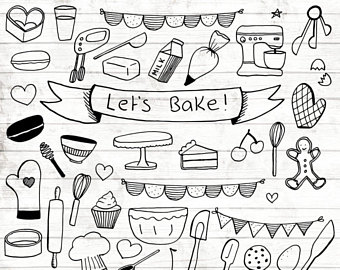 340x270 Clip Art Baking Set Photoshop Brushes Hand Drawn