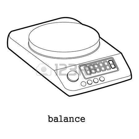 450x450 Weight Scale Measure Supermarket Equipment Vector Illustration