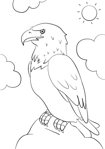 340x480 Cartoon Bald Eagle Coloring Page Free Printable Coloring Pages