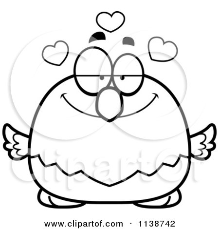 450x470 Cartoon Clipart Of A Black And White Bald Eagle In Love