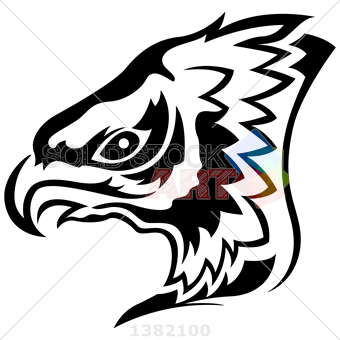 340x340 Stock Photo Of Head Of Menacing Eagle Side View Cartoon Vector Outline