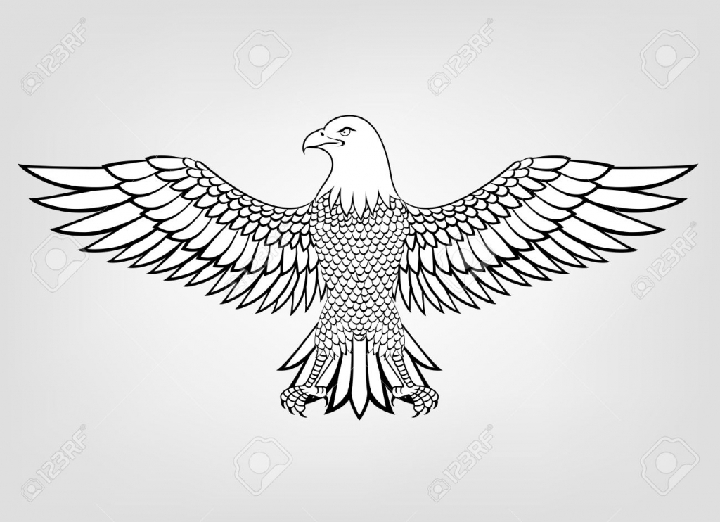 1024x742 Drawing Of An Eagle Flying Eagle Mascot Royalty Free Cliparts