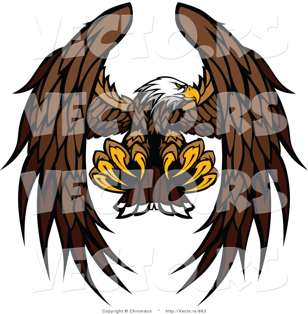 1024x1044 Vector Of A Bald Eagle Mascot Reaching Out With Talons During