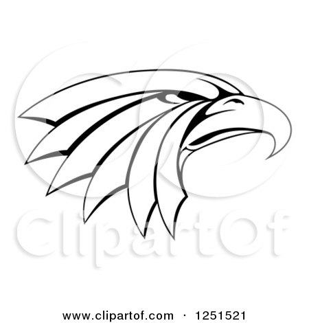 450x470 Clipart Of A Squaking Bald Eagle Head In Profile