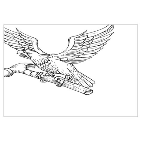 460x460 Bald Eagle Pencil Drawings Wall Art Cafepress