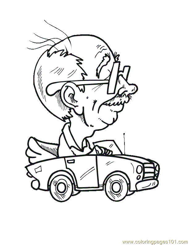 612x792 Bald Man Coloring Page