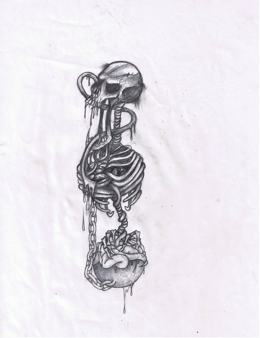 900x1172 Ball And Chain Skeleton By Atrash666
